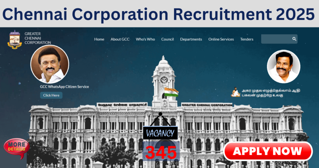 Chennai Corporation Recruitment 2025