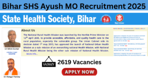 Bihar SHS Ayush MO Recruitment 2025 Notification Out for 2619 Vacancies